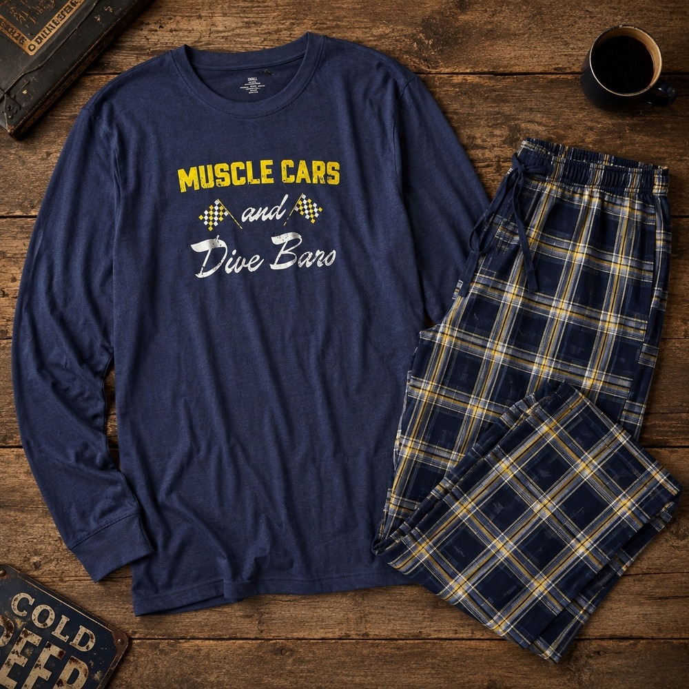 Lucky Brand Muscle Cars and‎ Dive Bars Mens Sleep S Shirt